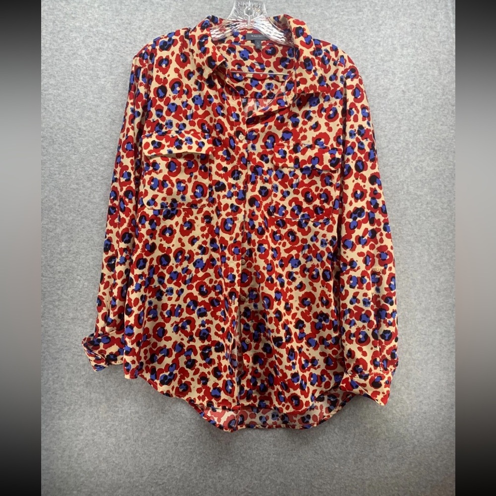 Madison Red and Blue Patterned Button Down Shirt